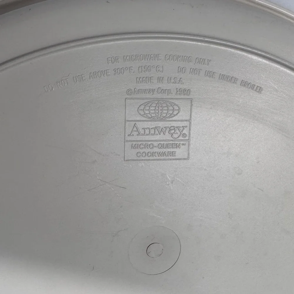Vtg 1980 Amway Microwave Roaster Micro-Queen Cookware Oval 3-Piece Set (A30)